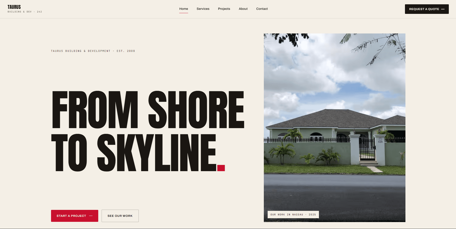Taurus Building & Development website preview